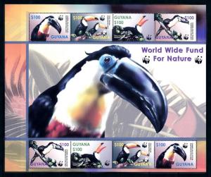 [94488] Guyana 2003 Birds Vögel Oiseaux Toucan WWF Sheet MNH