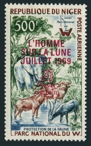 Niger C112,MNH.Michel 224. African wild animals.APOLLO 11,1969 overprinted.