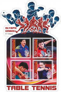 Stamps.Olympic Games in Tokyo 2020 Table Tennis 2022 year 1+1 sheets perf Niger