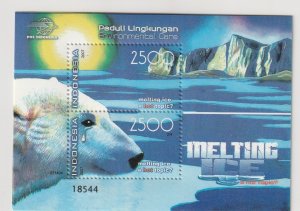 Indonesia 2007 Environmental Care Polar Bear Ice Melting S/S Sc 2104 MNH C14