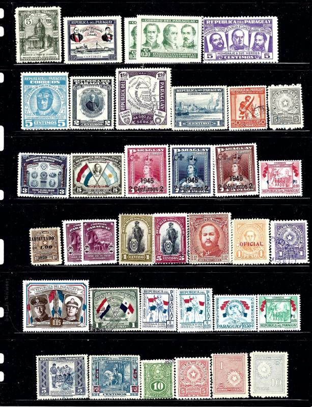 Paraguay #3 35 different with 2 dups mostly Unused