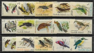 NORFOLK ISLAND SG103/17 1970-1 BIRDS DEFINITIVE SET LMM