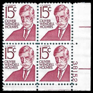 PCBstamps   US #1288 PB 60c(4x15c)Oliver Wendell Holmes, 38152, MNH, (PB-4)