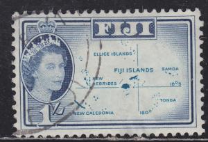 Fiji 182 Map of the Islands 1966