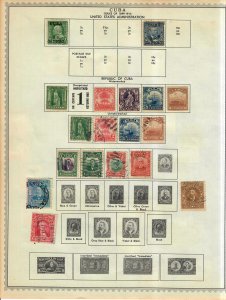 Cuba Stamp Collection On Album Pages Mixed Condition Lot