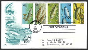 United States Sc #2209a Artcraft Cachet FDC: Fish Issue, 22c 1986