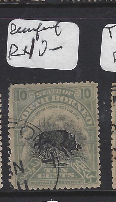 NORTH BORNEO (P0809B) 10C BOAR  BEAUFORT CDS   VFU