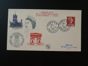 visit of Queen Elizabeth II in Paris FDC France 1957