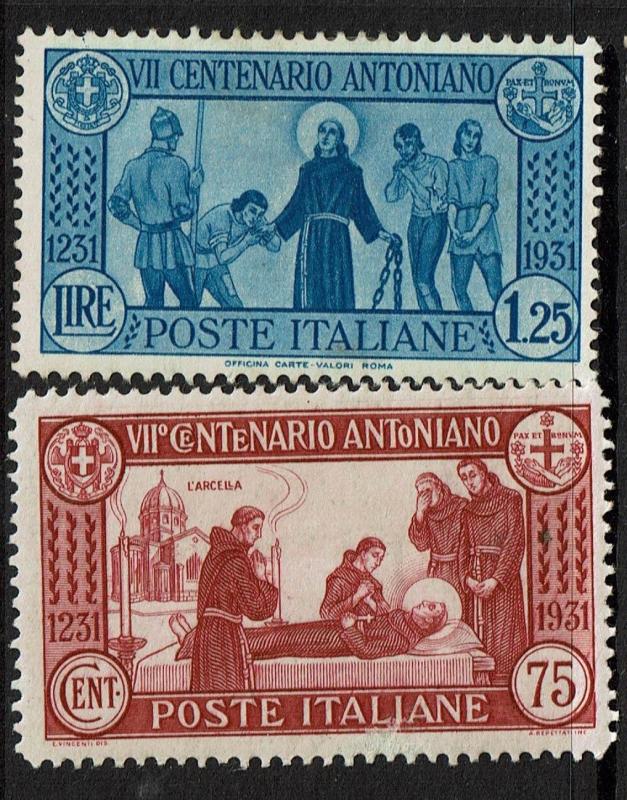 Italy SC# 262 and 263, Mint Hinged, Hinge Remnant, see notes - S4235