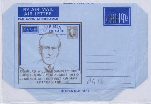 Channel Islands GUERNSEY QEII Postal Stationery 14p AIR LETTER Gumble 1973 YB128