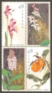 CANADA Sc# 1787 - 1790 MNH FVF 4Block Orchid Flowers Chinese Paintings