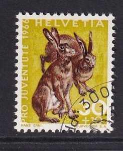 Switzerland  #B363  cancelled  1966  Pro Juventute  30c   hares
