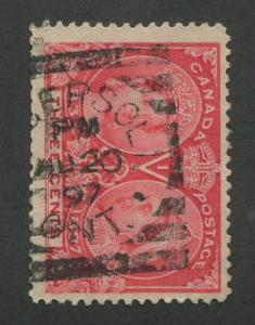 CANADA #53 USED JUBILEE SQUARED CIRCLE CANCEL INGERSOLL (.01)
