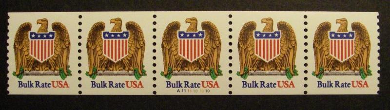 Scott 2602, 10c Eagle & Shield Bulk Rate, PNC5 #A11 11 10 10 10, MNH Beauty