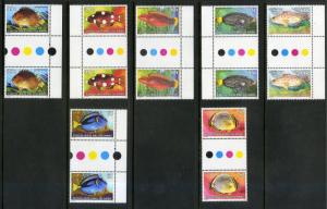 COCOS ISLAND 34-50 MNH GUTTER PAIRS SCV $20.30 BIN $12.50 MARINE LIFE