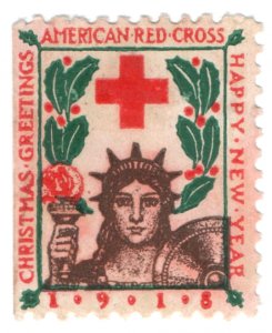 (I.B) US Cinderella : Red Cross Christmas Seal (1918) version A