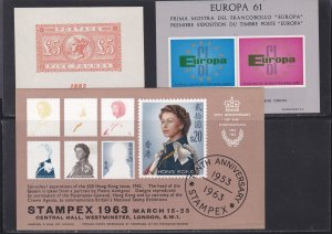 Philatelic Exhibition Labels, Lot of 5 Different labels