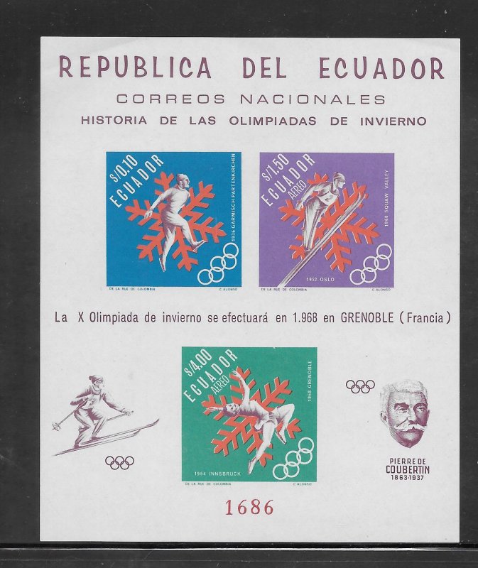 Ecuador #755f MNH Perforated & Imperforated Souvenir Sheet (12831)