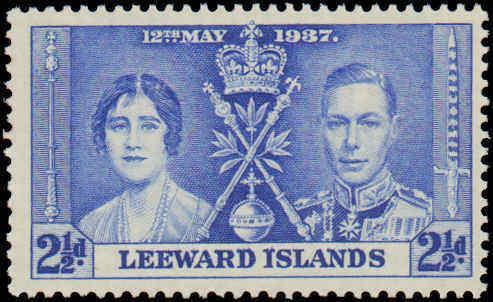 1937 Leeward Islands #100-102, Complete Set(3), Never Hinged