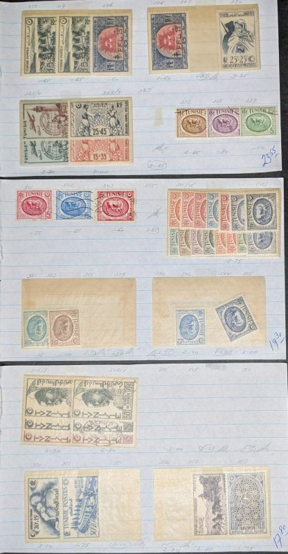 EDW1949SELL : TUNISIA Useful Mint & Used collection in O/T approval pgs Cat $968
