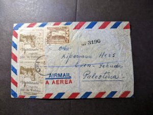 1947 Peru Airmail Cover Canete to Even Yehuda Palestine via Lima