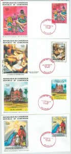 77349 - CAMEROON - POSTAL HISTORY - 4 FDC COVER 1985 - ARCHITECTURE toys XMAS-