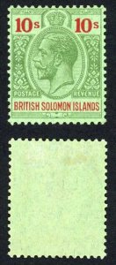 British Solomon Is SG52 10/- Wmk Script Fresh Colour M/M Top Value Cat 150 poun