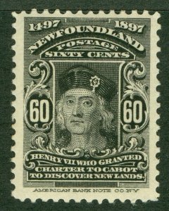 SG 79 Newfoundland 1897. 60c black. A fine fresh unmounted mint example CAT £27