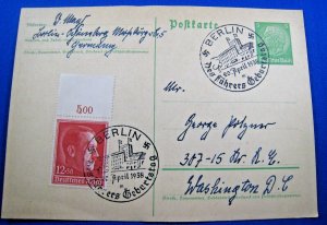 GERMANY - 1938 - POSTAL CARD - BERLIN    (GGG2)