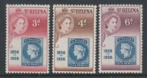 St. Helena Sc#153-155 1956 St Helena Stamp Centenary Mint