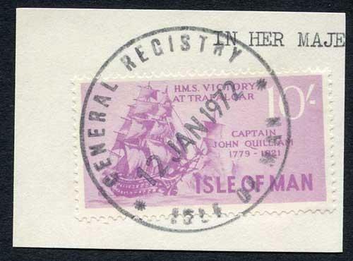 Isle of Man 10/- Purple QEII Pictorial Revenues CDS On Piece