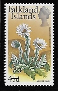 Falkland Islands # 202 - Vanilla Daisy - surcharged - MLH.....{BRN17}