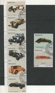 Thematic Stamps Transports - PARAGUAY 1986 CAR CENTENARY 7v used