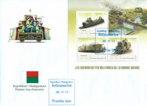 Military Trains Railroads World War I Great War Madagascar first day covers set