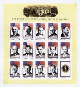 LIBERIA SET OF THREE SHEETS UNITED STATES PRESIDENT WASHINGTON-CLINTON   MINT NH 