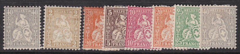 SWITZERLAND^^^^^sc#58//66 mint Hinged HELVETIAS CLASSICS $$@ lar1723swiss