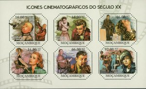 Cinema Stamp Alfred Hitchcock Marlon Brando James Dean S/S MNH #4749-4754