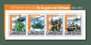 Vietnam War Military Planes Helicopters Aviation Guinea-Bissau MNH stamp set