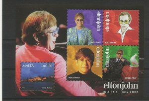 Malta 2003. Music.  Elton John miniature sheet sg.MS1315 MNH