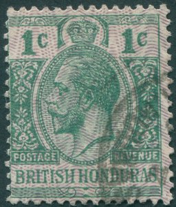 British Honduras 1915 1c green with violet opt SG111 used