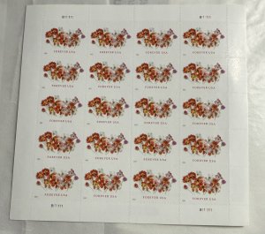 US 2022 Forever Weddihg Tulips #5681 pane of 20 mint