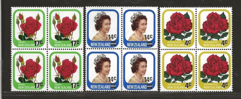 NEW ZEALAND SC# 693-95  B/4   FVF/MNH