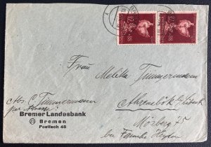 1944 Bremen Germany Landes Bank Commercial Cover