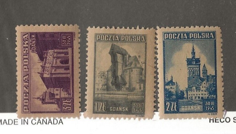 POLAND Sc 370-2 LH issue of 1945 - DANZIG 