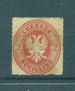 Germany State Lubeck sc# 10 (2) mh cat val $27.50