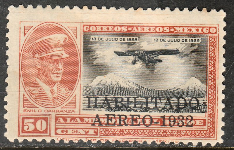 MEXICO C44, CAPT. E. CARRANZA HABILITADO 1932.UNUSED, NO GUM. F. (812)