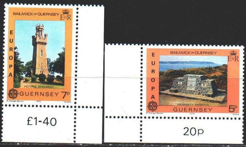 Guernsey. 1978. 161-62. Monuments, europe-sept. MNH.