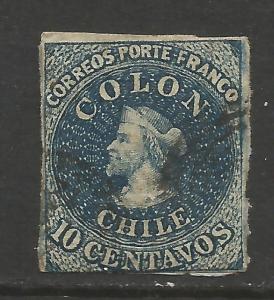 CHILE 5 VFU ON PAPER COLUMBUS Z6685