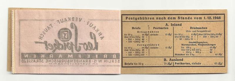 Germany: Complete 1947 Michel MH50 Booklet (Zusammendrucke)