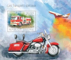 Special Transport Motor Vehicles Cars Motorcycles Helicopters Togo MNH stamp set